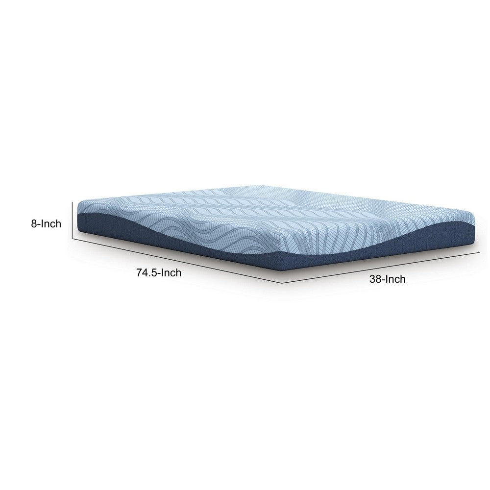Ryna Twin Mattress | Memory Foam | Light Blue  Stretch Knit Cover 8"