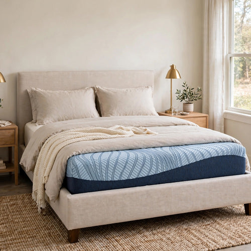 Ryna Twin Mattress | Memory Foam | Light Blue  Stretch Knit Cover 8"