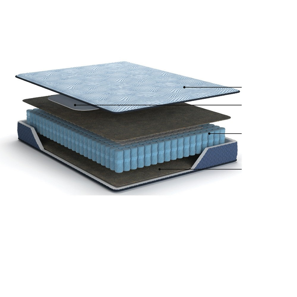 Pmy Twin Hybrid Mattress | Blue Hyper Cool Stretch Knit Cover 10"