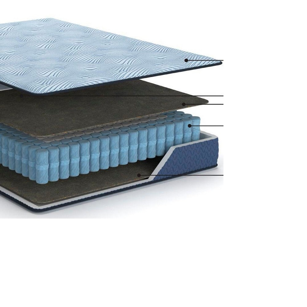 Pmy Twin Hybrid Mattress | Blue Hyper Cool Stretch Knit Cover 10"