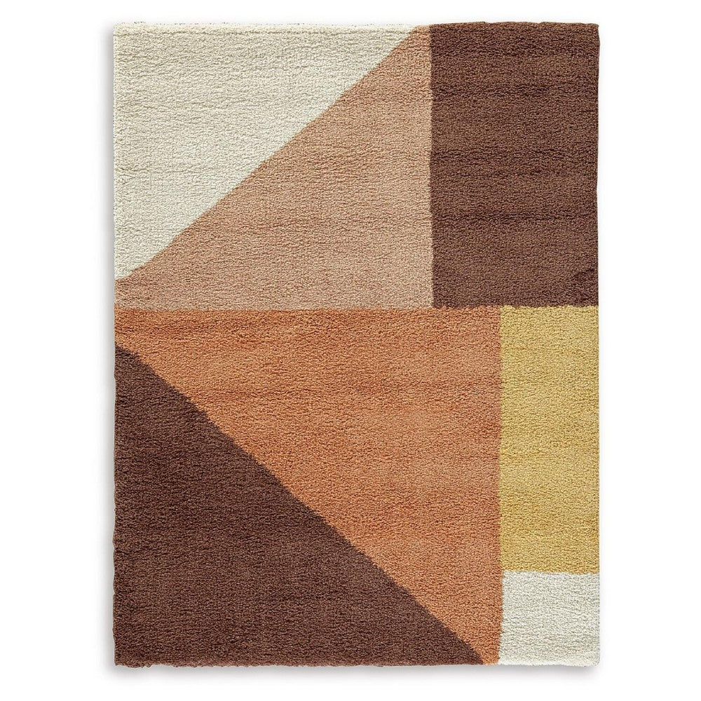 Mona Geometric Large Area Rug w Shag | 30mm Pile | Pink Polypropylene 8x10