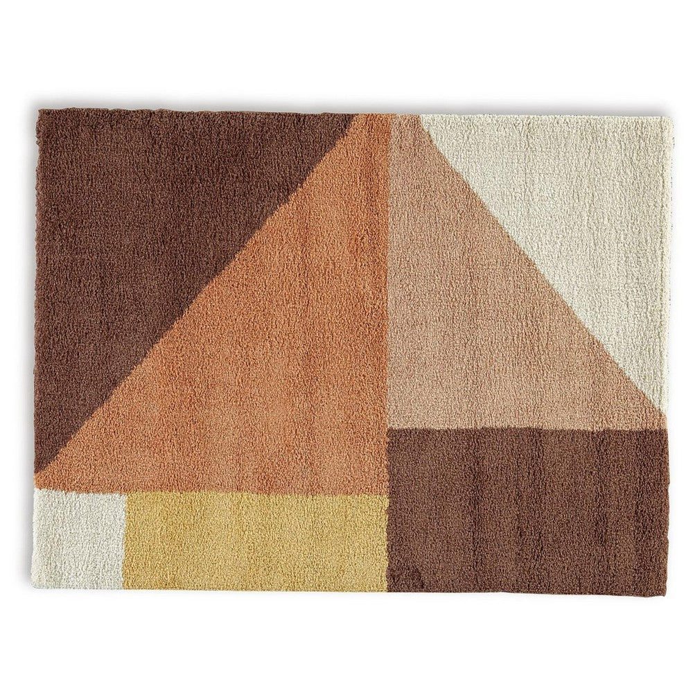 Mona Geometric Large Area Rug w Shag | 30mm Pile | Pink Polypropylene 8x10