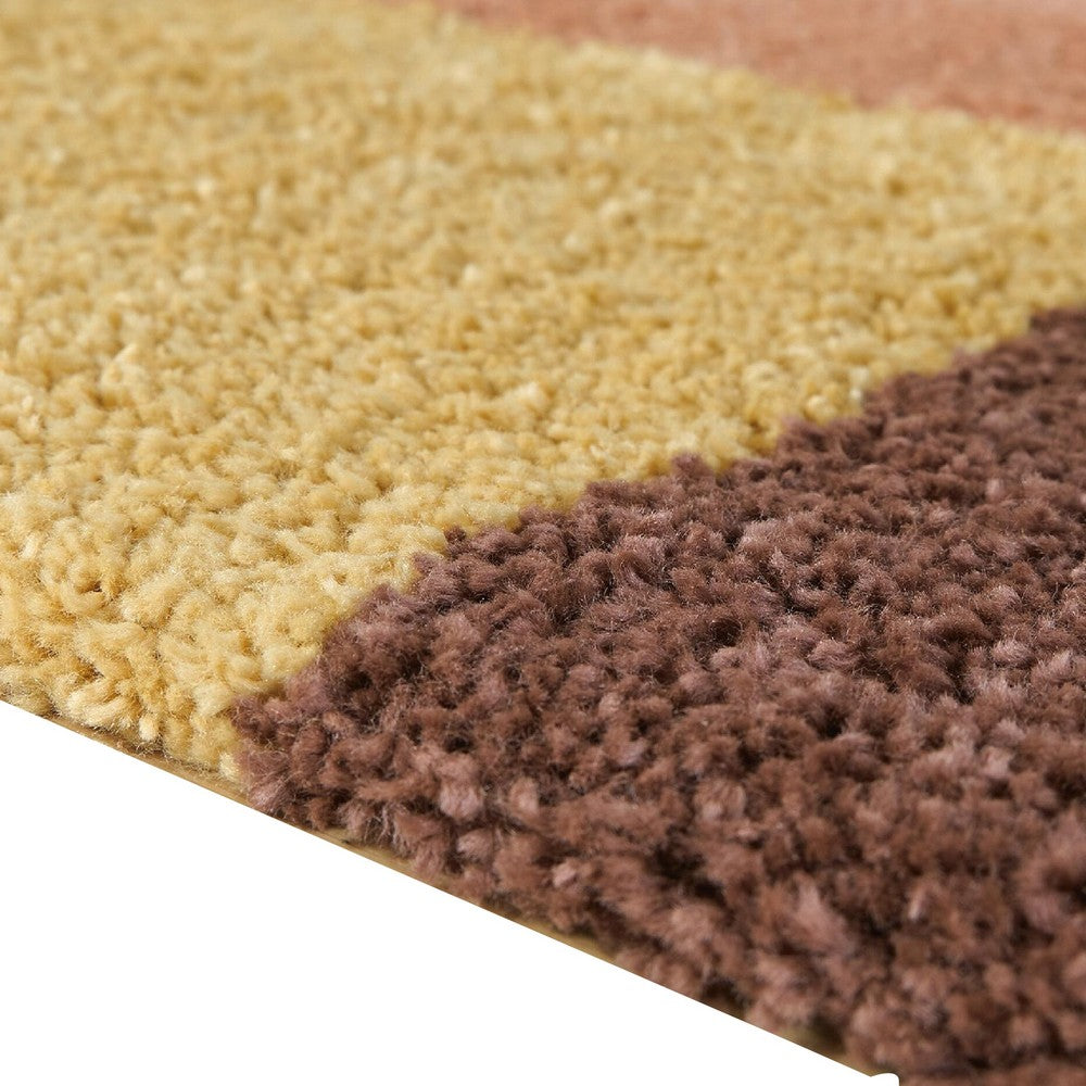 Mona Geometric Large Area Rug w Shag | 30mm Pile | Pink Polypropylene 8x10