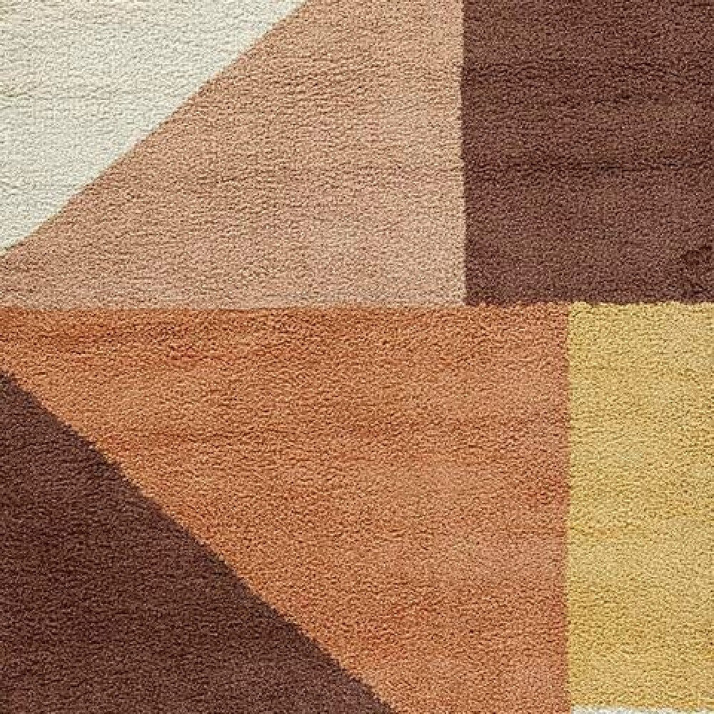 Mona Geometric Large Area Rug w Shag | 30mm Pile | Pink Polypropylene 8x10