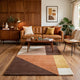 Mona Geometric Large Area Rug w Shag | 30mm Pile | Pink Polypropylene 8x10