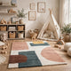 Fyna Geometric Large Area Rug w Shag | 30mm Pile | Gray Polypropylene 8x10