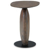 Corno Oblong Accent Table | Pebble-Shaped Body w Pedestal | Brown 21"