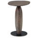Corno Oblong Accent Table | Pebble-Shaped Body w Pedestal | Brown 21"