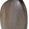 Corno Oblong Accent Table | Pebble-Shaped Body w Pedestal | Brown 21"