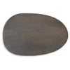 Corno Oblong Accent Table | Pebble-Shaped Body w Pedestal | Brown 21"
