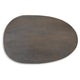 Corno Oblong Accent Table | Pebble-Shaped Body w Pedestal | Brown 21"