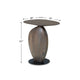 Corno Oblong Accent Table | Pebble-Shaped Body w Pedestal | Brown 21"