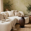 Corno Oblong Accent Table | Pebble-Shaped Body w Pedestal | Brown 21"