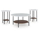 Winy 3pc Occasional Table Set | White Faux Marble Top | Open Shelf | Black