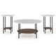 Winy 3pc Occasional Table Set | White Faux Marble Top | Open Shelf | Black