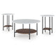 Winy 3pc Occasional Table Set | White Faux Marble Top | Open Shelf | Black