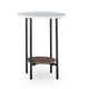 Winy 3pc Occasional Table Set | White Faux Marble Top | Open Shelf | Black