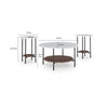 Winy 3pc Occasional Table Set | White Faux Marble Top | Open Shelf | Black