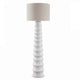 Vala Floor Lamp | Hardback Drum Shade | Scalloped Polyresin White 66"