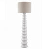 Vala Floor Lamp | Hardback Drum Shade | Scalloped Polyresin White 66"