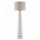 Vala Floor Lamp | Hardback Drum Shade | Scalloped Polyresin White 66"