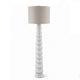 Vala Floor Lamp | Hardback Drum Shade | Scalloped Polyresin White 66"