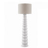 Vala Floor Lamp | Hardback Drum Shade | Scalloped Polyresin White 66"