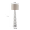 Vala Floor Lamp | Hardback Drum Shade | Scalloped Polyresin White 66"