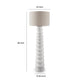 Vala Floor Lamp | Hardback Drum Shade | Scalloped Polyresin White 66"