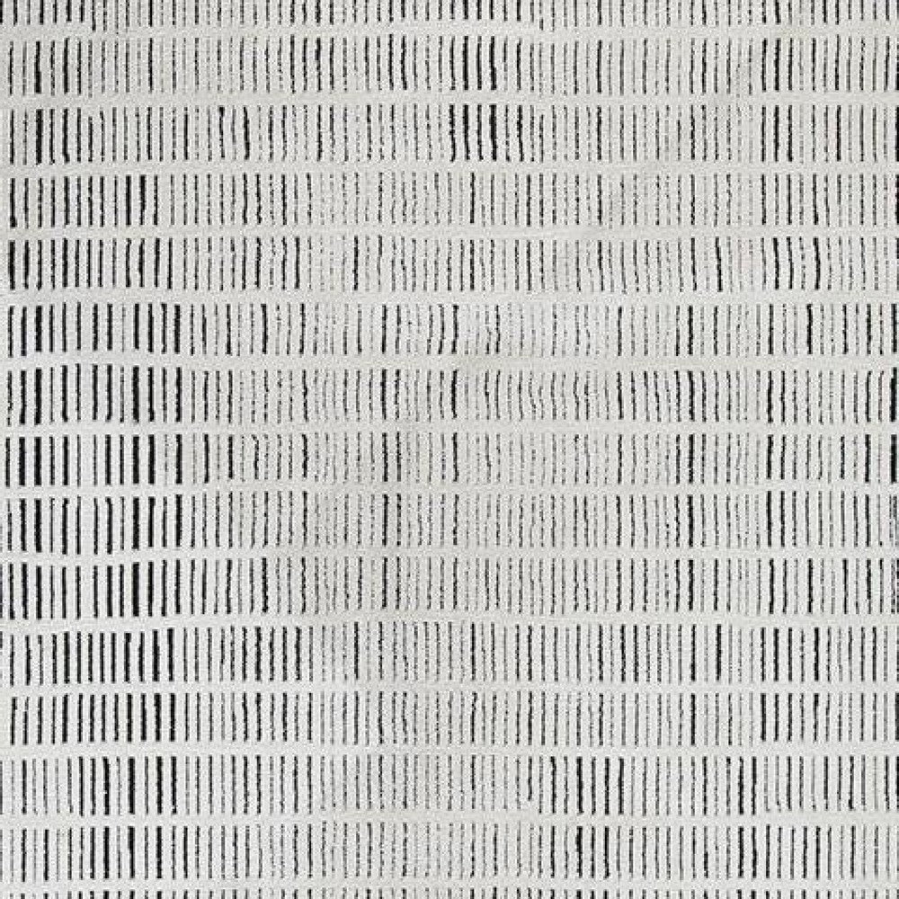 Turo Striped Large Area Rug | 16mm Pile | Ivory & Black Polyester 8x10
