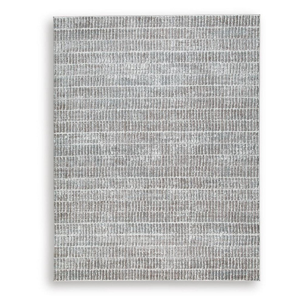 Feri Striped Large Area Rug | Gray & Ivory Polypropylene Polyester 8x10