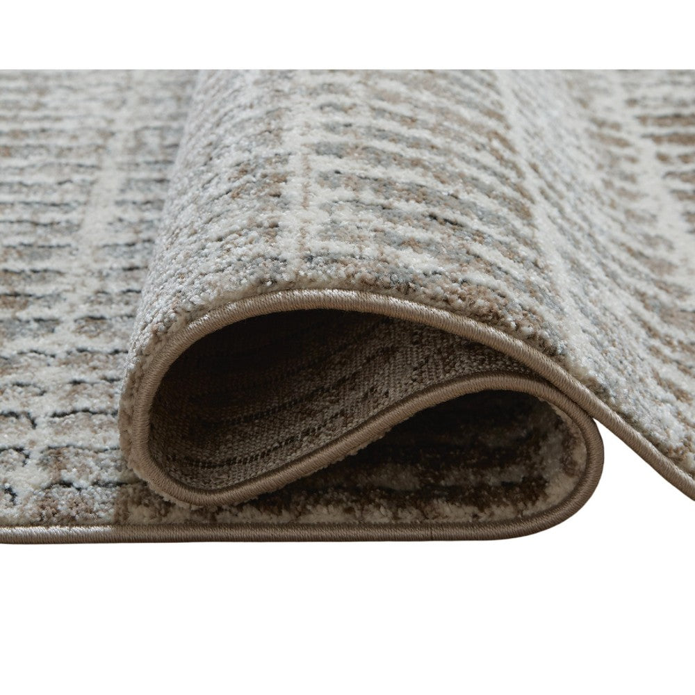 Feri Striped Large Area Rug | Gray & Ivory Polypropylene Polyester 8x10