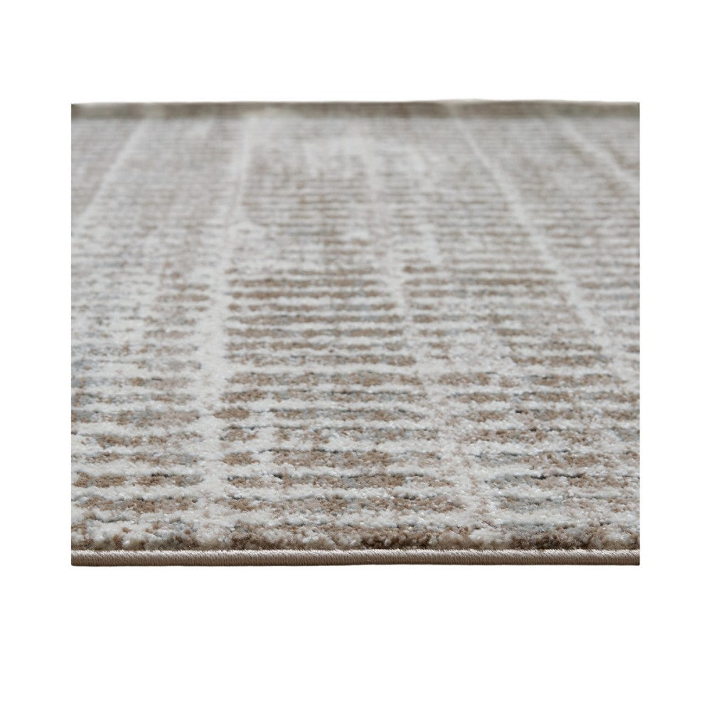 Feri Striped Large Area Rug | Gray & Ivory Polypropylene Polyester 8x10