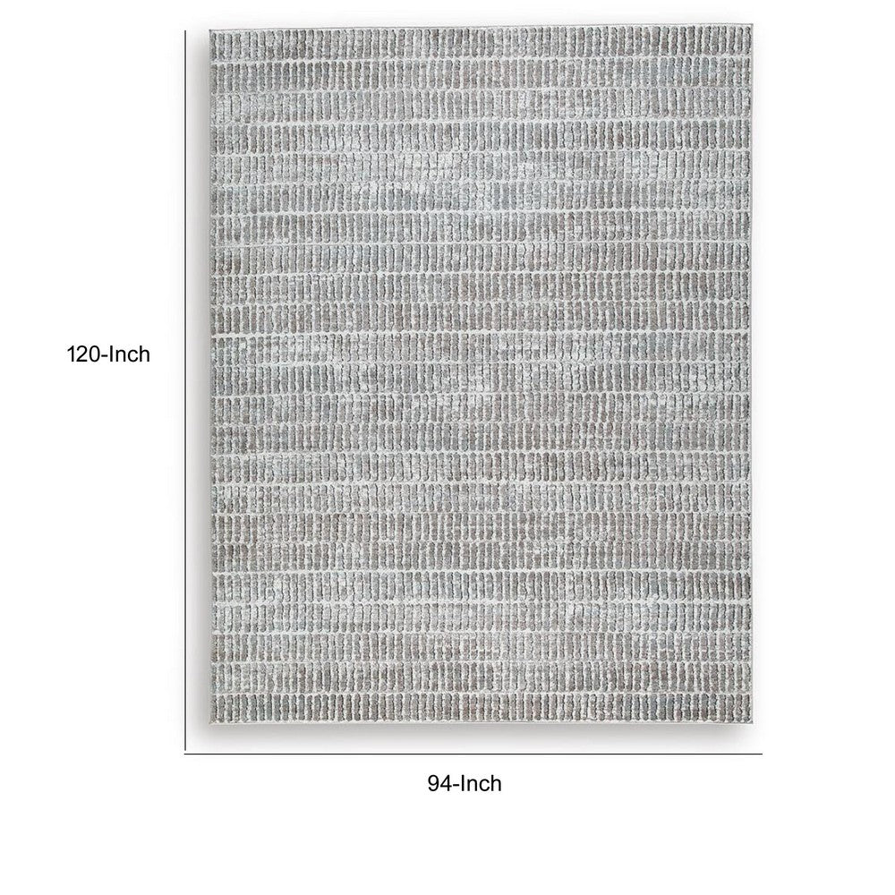 Feri Striped Large Area Rug | Gray & Ivory Polypropylene Polyester 8x10