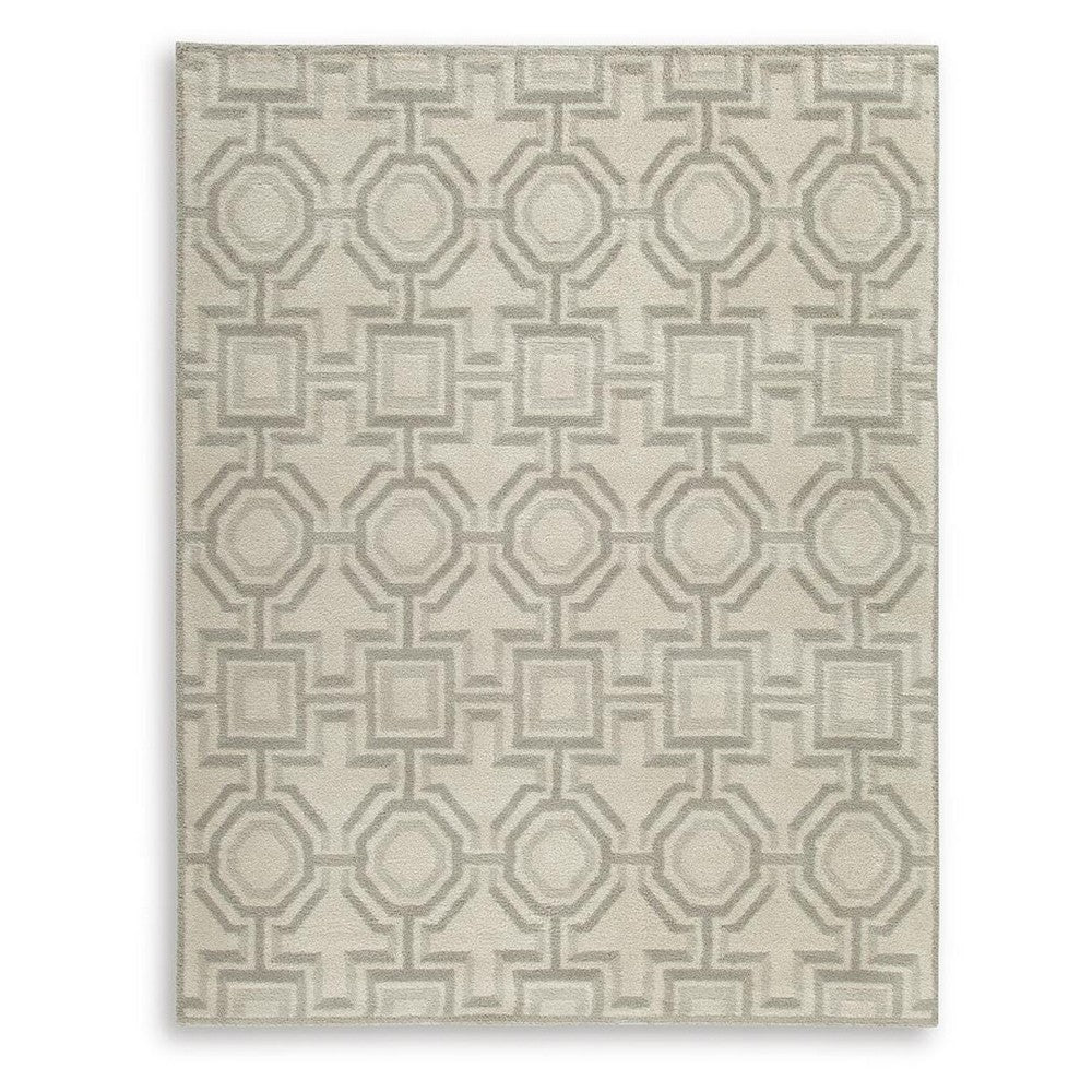 Moca Large Area Rug | Geometric Design | Gray & Ivory Polypropylene 8x10