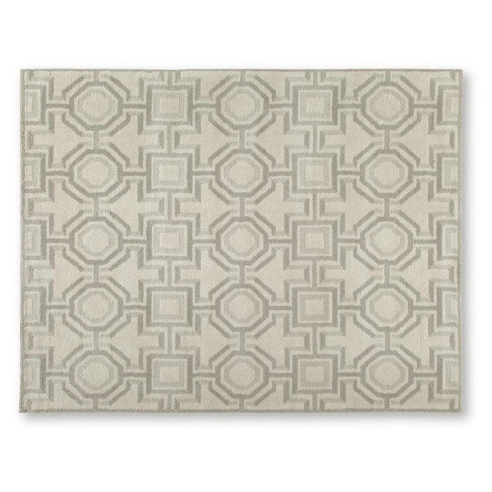 Moca Large Area Rug | Geometric Design | Gray & Ivory Polypropylene 8x10