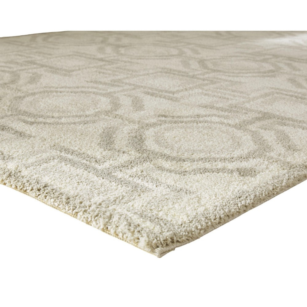 Moca Large Area Rug | Geometric Design | Gray & Ivory Polypropylene 8x10