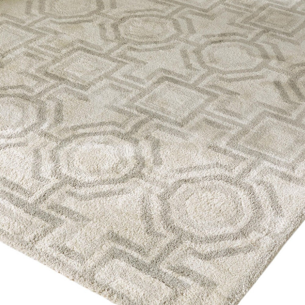 Moca Large Area Rug | Geometric Design | Gray & Ivory Polypropylene 8x10