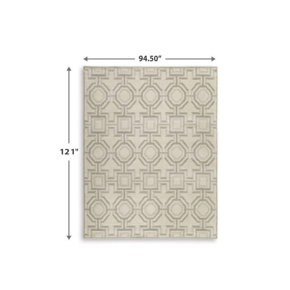 Moca Large Area Rug | Geometric Design | Gray & Ivory Polypropylene 8x10