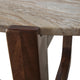 Dore Side End Table | Round Marble Top | Angled Legs | Beige | Brown 24"