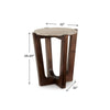 Dore Side End Table | Round Marble Top | Angled Legs | Beige | Brown 24"