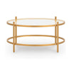 Pera 3pc Coffee Table & 2 End Table Set | Glass Top | Gold Steel Frame