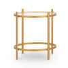 Pera 3pc Coffee Table & 2 End Table Set | Glass Top | Gold Steel Frame
