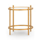 Pera 3pc Coffee Table & 2 End Table Set | Glass Top | Gold Steel Frame