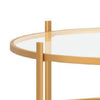 Pera 3pc Coffee Table & 2 End Table Set | Glass Top | Gold Steel Frame