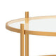 Pera 3pc Coffee Table & 2 End Table Set | Glass Top | Gold Steel Frame