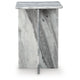 Kein Square Accent Table | Cross Paneled Base | White Gray Marble 20"