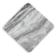 Kein Square Accent Table | Cross Paneled Base | White Gray Marble 20"