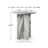 Kein Square Accent Table | Cross Paneled Base | White Gray Marble 20"