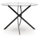 Pheri Dining Table | Glass Round Top | Intricate Legs | Dark Gray 42"